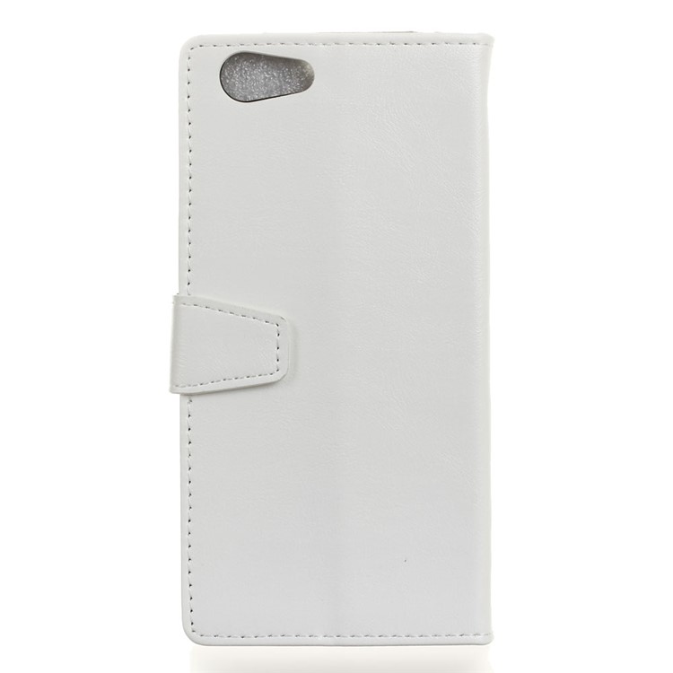 Crazy Horse Wallet Leather Stand Cover for HTC Desire 12 - White-5