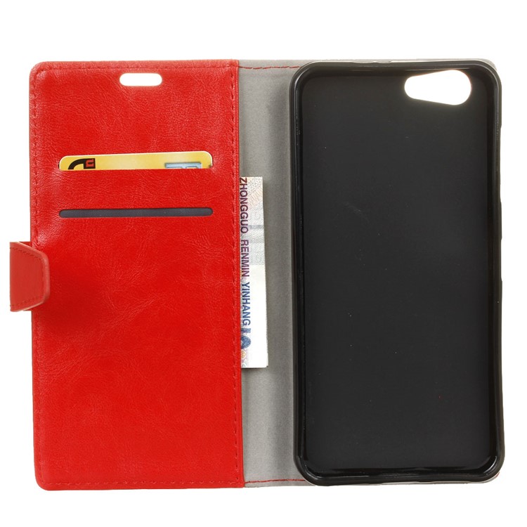 Crazy Horse Wallet Leather Magnetic Case for HTC Desire 12 - Red-3