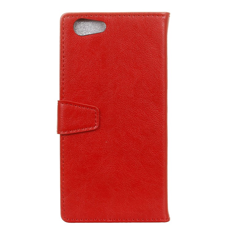 Crazy Horse Wallet Leather Magnetic Case for HTC Desire 12 - Red-5