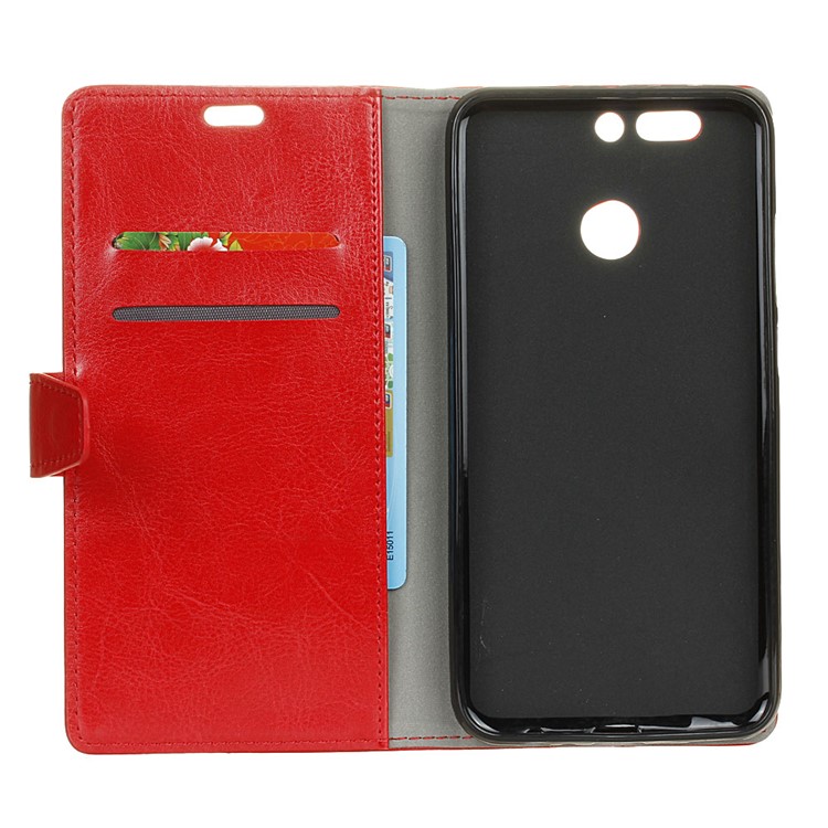 Crazy Horse Wallet Leather Magnetic Case for HTC Desire 12+ / 12 Plus - Red-4