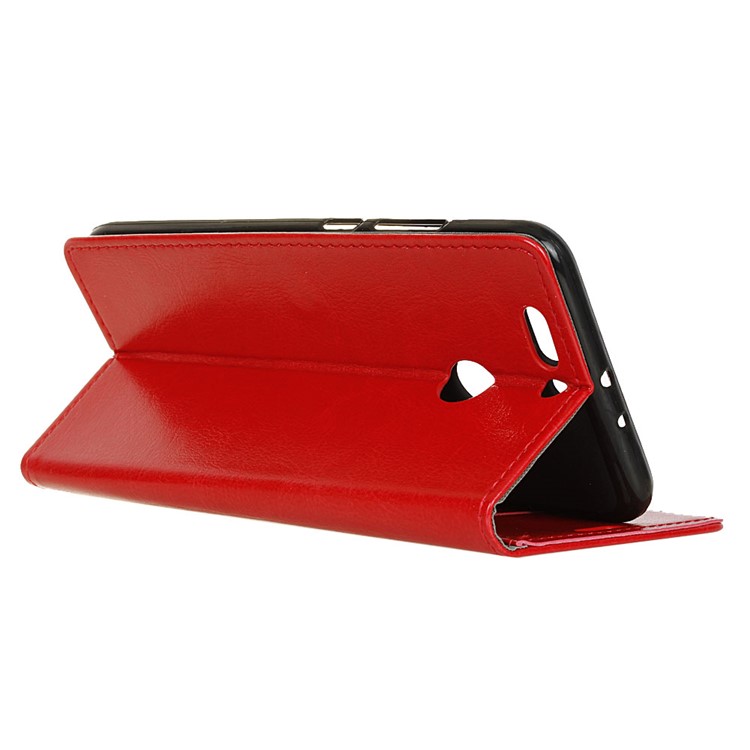 Crazy Horse Wallet Leather Magnetic Case for HTC Desire 12+ / 12 Plus - Red-5