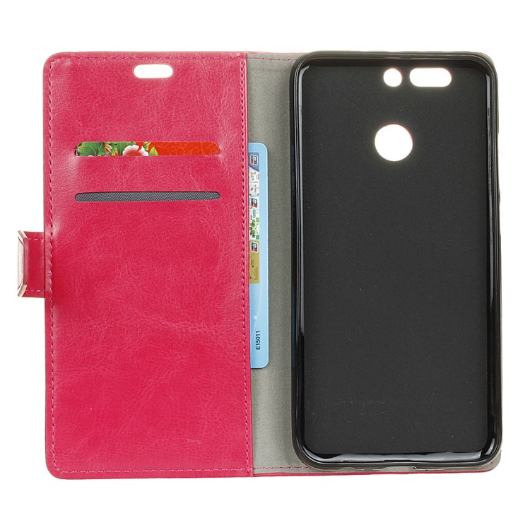 Crazy Horse Magnetic Leather Stand Case for HTC Desire 12+ / 12 Plus - Rose-4