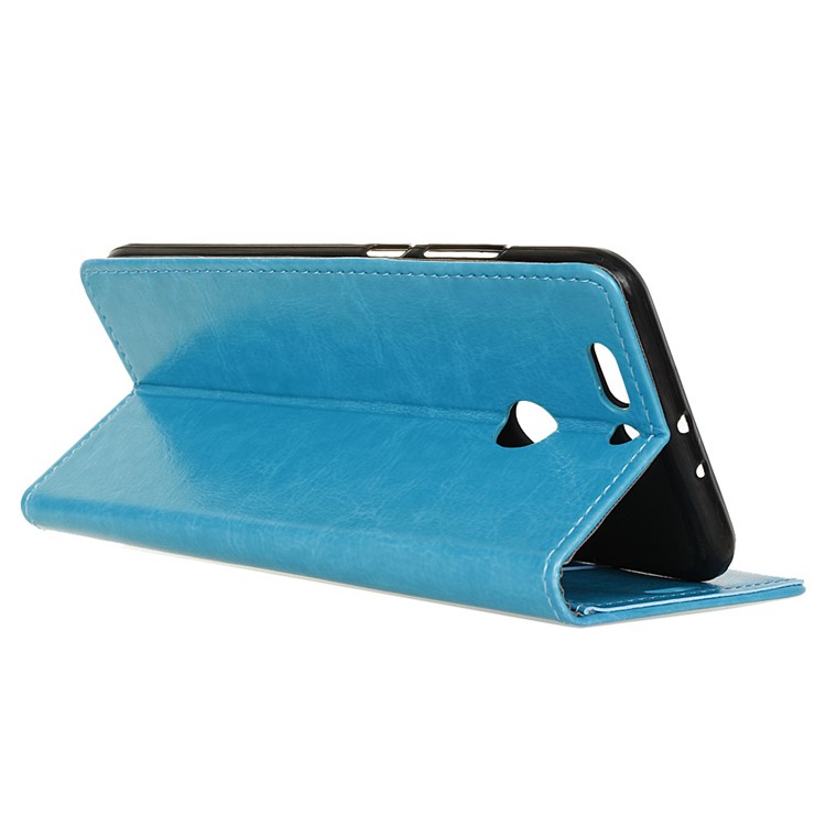 Crazy Horse Magnetic Leather Stand Cover for HTC Desire 12+ / 12 Plus - Blue-5