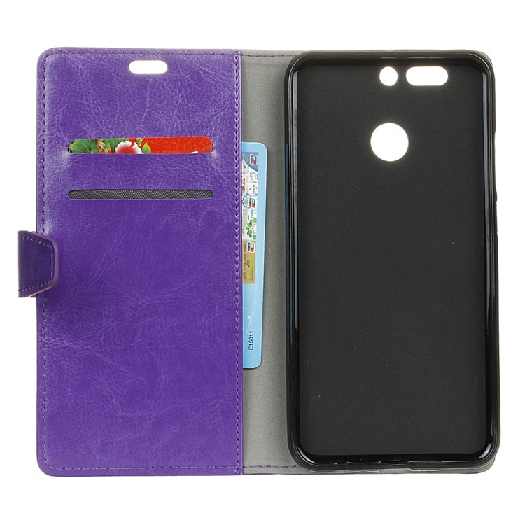 Crazy Horse Wallet Leather Phone Case for HTC Desire 12+ / 12 Plus - Purple-4