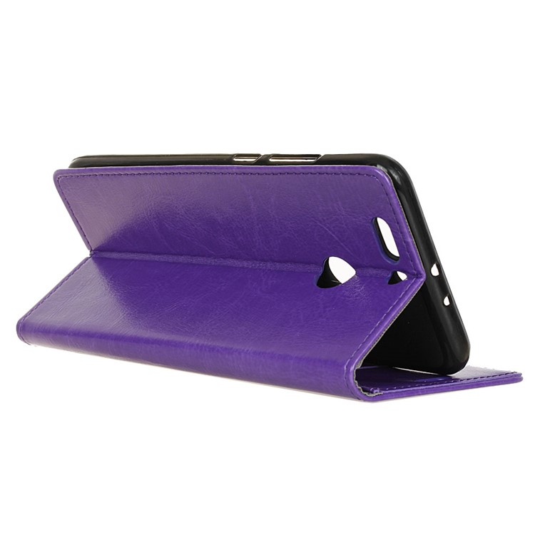 Crazy Horse Wallet Leather Phone Case for HTC Desire 12+ / 12 Plus - Purple-5