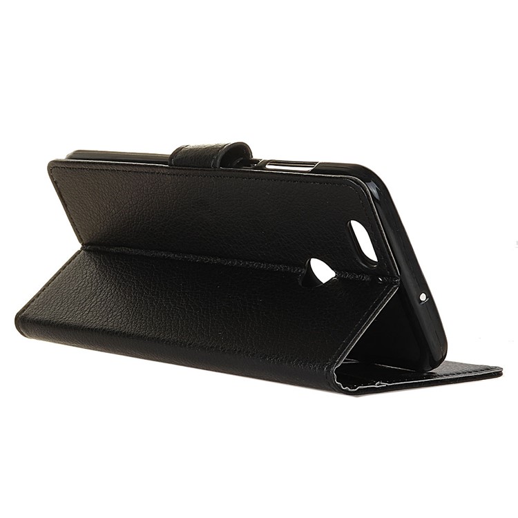 Litchi Skin Wallet Leather Stand Case for HTC Desire 12+ / 12 Plus - Black-5