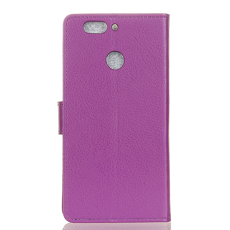 Litchi Skin Magnetic Leather Stand Cover for HTC Desire 12+ / 12 Plus - Purple-2