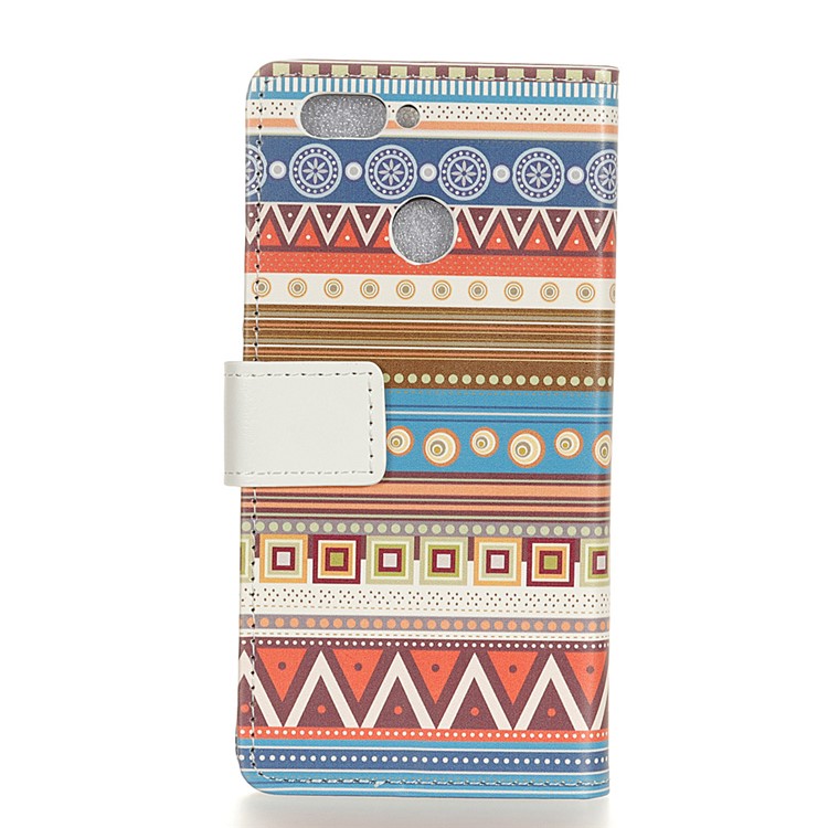 For HTC Desire 12+ / Desire 12 Plus Pattern Printing Wallet Leather Stand Protection Cover Case - Tribal Geometric Figure-2
