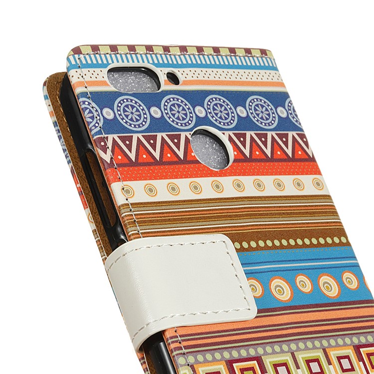 For HTC Desire 12+ / Desire 12 Plus Pattern Printing Wallet Leather Stand Protection Cover Case - Tribal Geometric Figure-3