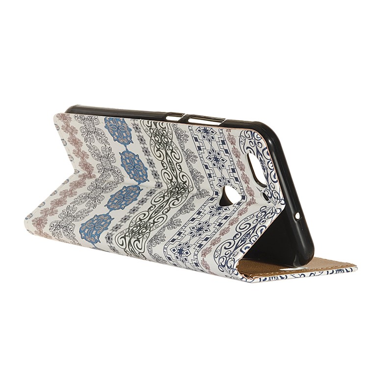 For HTC Desire 12+ / Desire 12 Plus Pattern Printing Wallet Leather Stand Folio Phone Case - Ethnic Pattern-4
