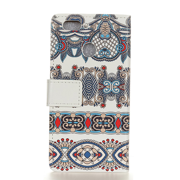 For HTC Desire 12+ / Desire 12 Plus Pattern Printing Wallet Leather Stand Protection Phone Cover Shell - Arabic Floral Pattern-2