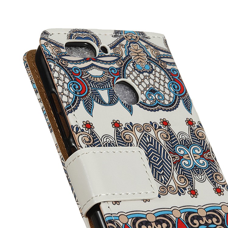 For HTC Desire 12+ / Desire 12 Plus Pattern Printing Wallet Leather Stand Protection Phone Cover Shell - Arabic Floral Pattern-3