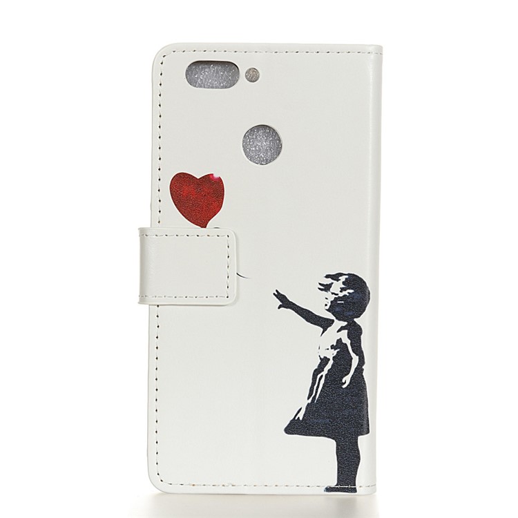 Pattern Printing Wallet Leather Stand Phone Accessory Case for HTC Desire 12+ / Desire 12 Plus - Girl Releasing Balloon-2