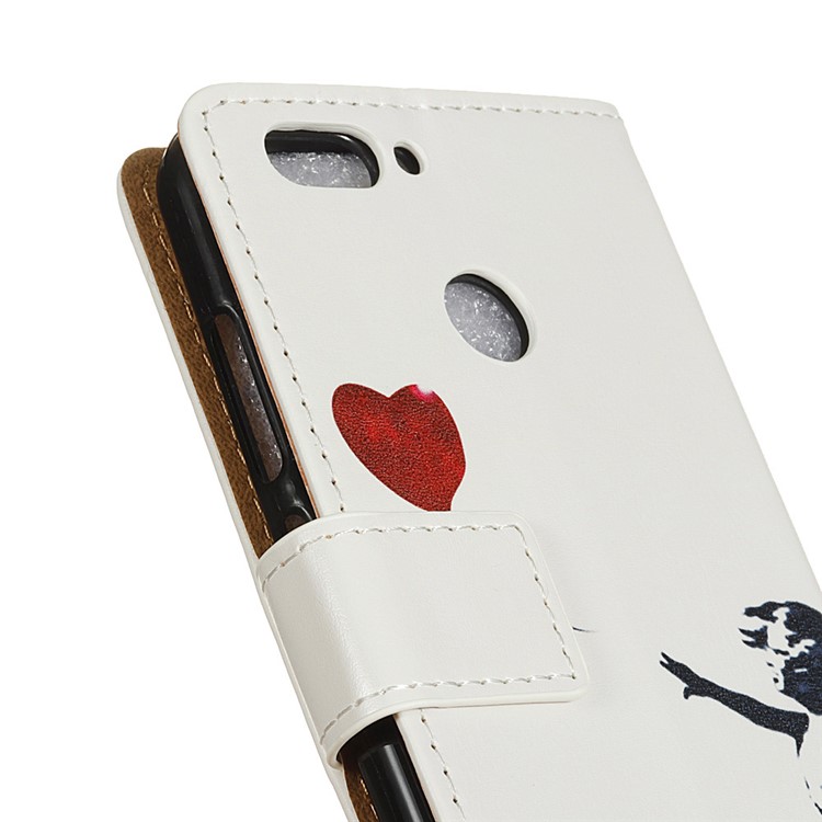 Pattern Printing Wallet Leather Stand Phone Accessory Case for HTC Desire 12+ / Desire 12 Plus - Girl Releasing Balloon-3