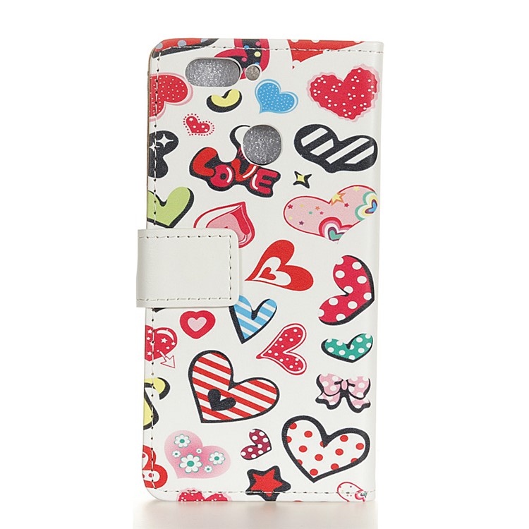 Pattern Printing Wallet Leather Stand Phone Protection Casing for HTC Desire 12+ / Desire 12 Plus - Colorful Hearts-2