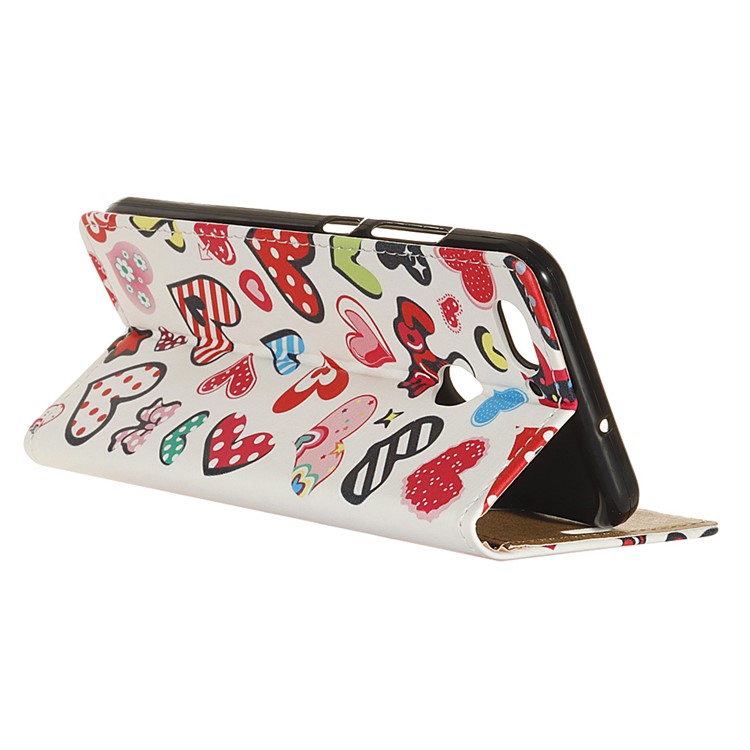 Pattern Printing Wallet Leather Stand Phone Protection Casing for HTC Desire 12+ / Desire 12 Plus - Colorful Hearts-4