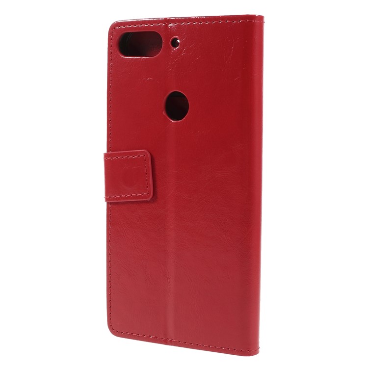 Crazy Horse PU Leather Magnetic Stand Wallet Case for HTC Desire 12 Plus - Red-2