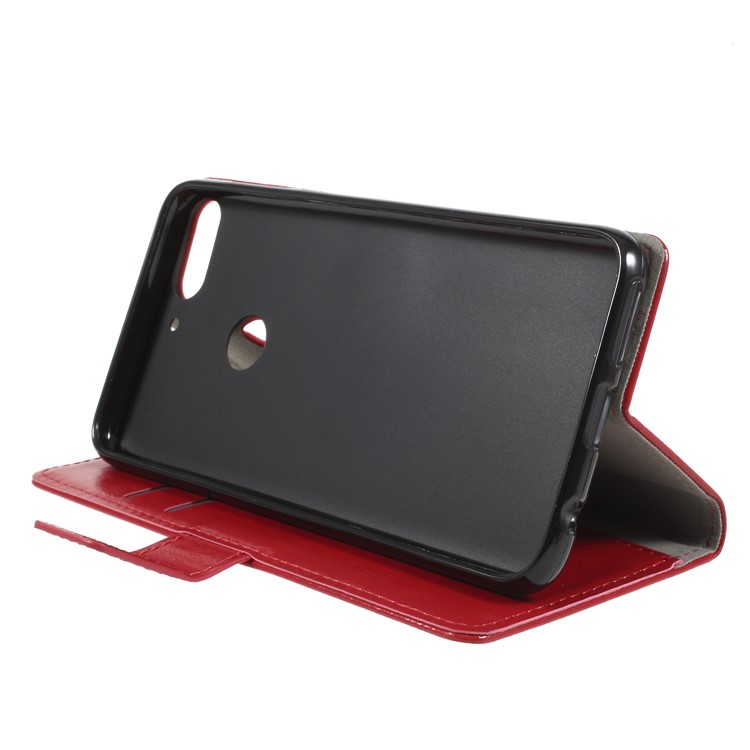 Crazy Horse PU Leather Magnetic Stand Wallet Case for HTC Desire 12 Plus - Red-4