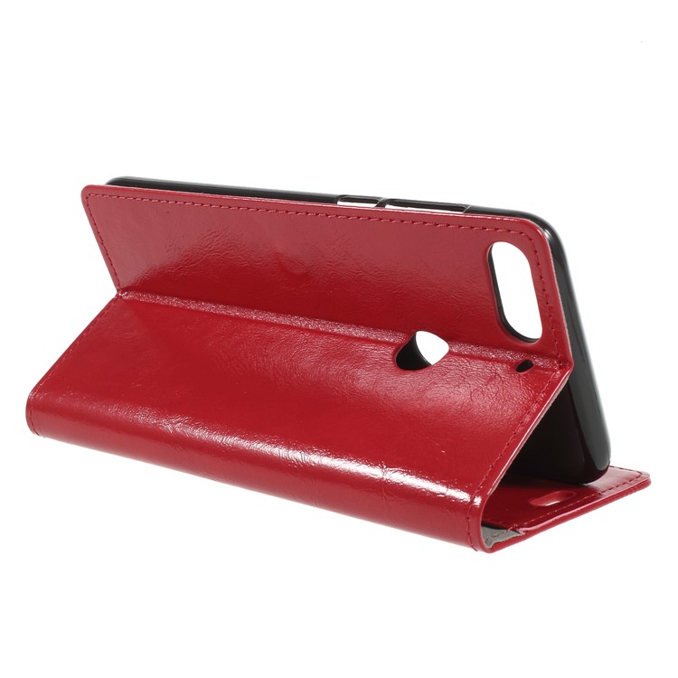 Crazy Horse PU Leather Magnetic Stand Wallet Case for HTC Desire 12 Plus - Red-5