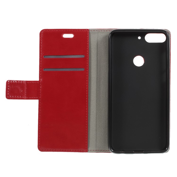 Crazy Horse PU Leather Magnetic Stand Wallet Case for HTC Desire 12 Plus - Red-6