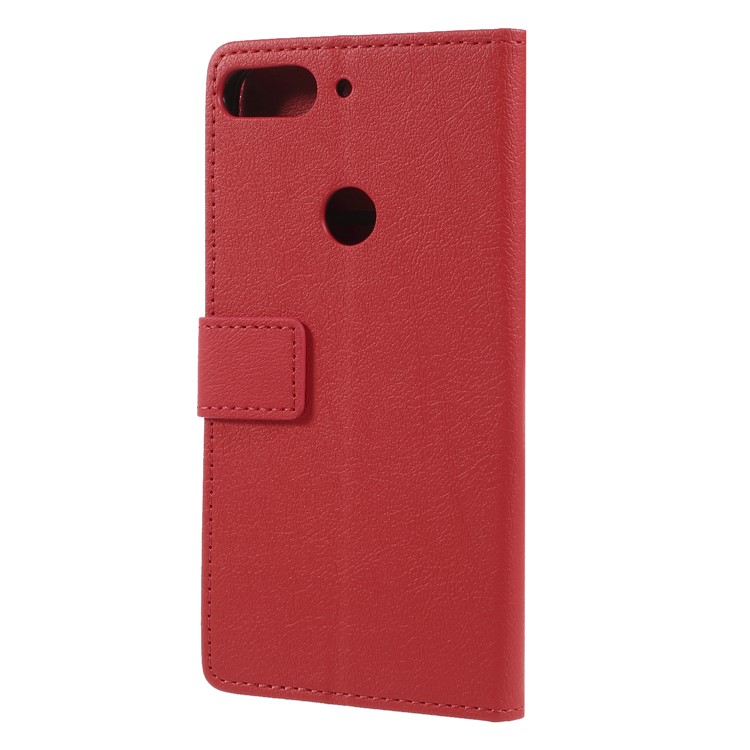 Wallet Stand Magnetic Flip Leather Phone Case for HTC Desire 12+ - Red-2