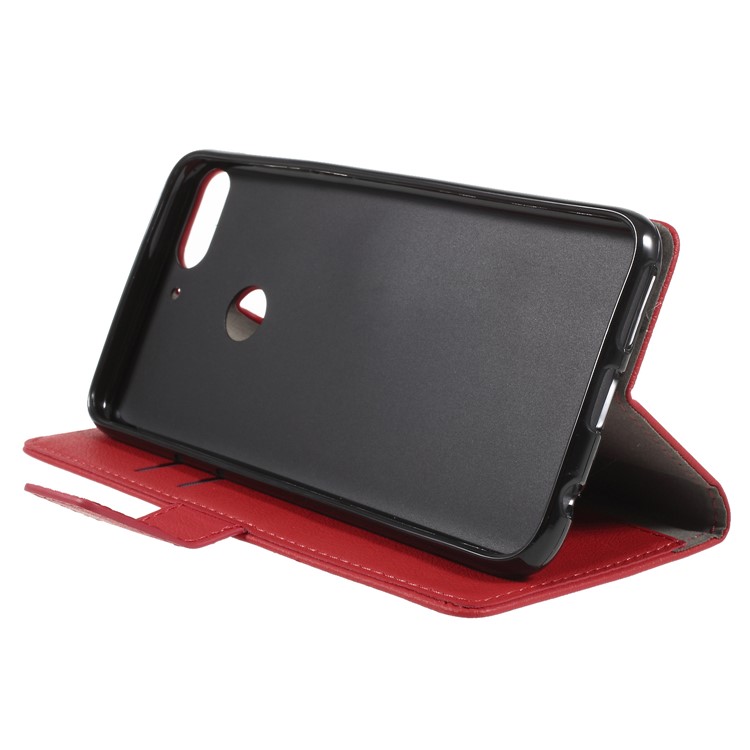 Wallet Stand Magnetic Flip Leather Phone Case for HTC Desire 12+ - Red-4