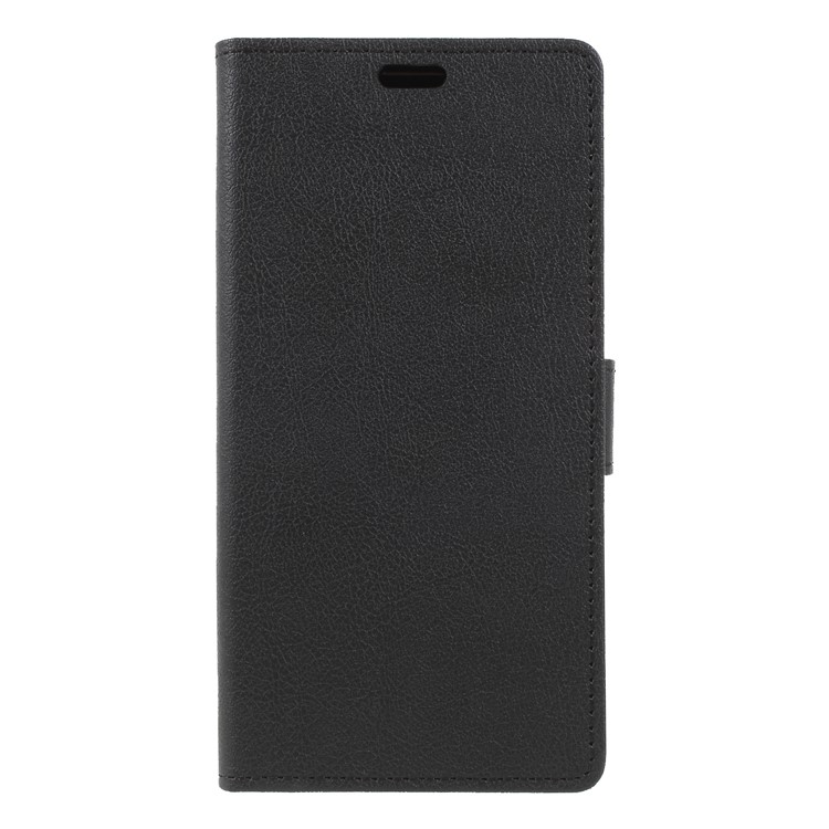 Wallet Stand Magnetic Flip Leather Phone Cover for HTC Desire 12+ - Black-1