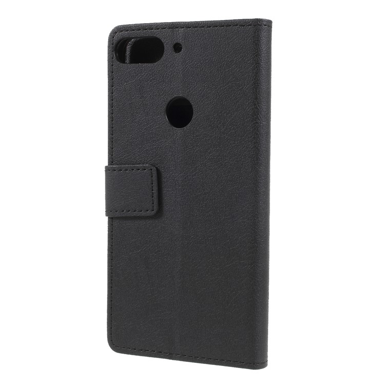 Wallet Stand Magnetic Flip Leather Phone Cover for HTC Desire 12+ - Black-2