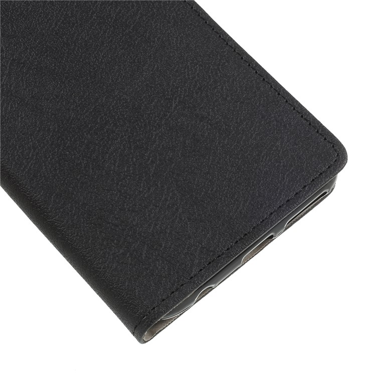 Wallet Stand Magnetic Flip Leather Phone Cover for HTC Desire 12+ - Black-7