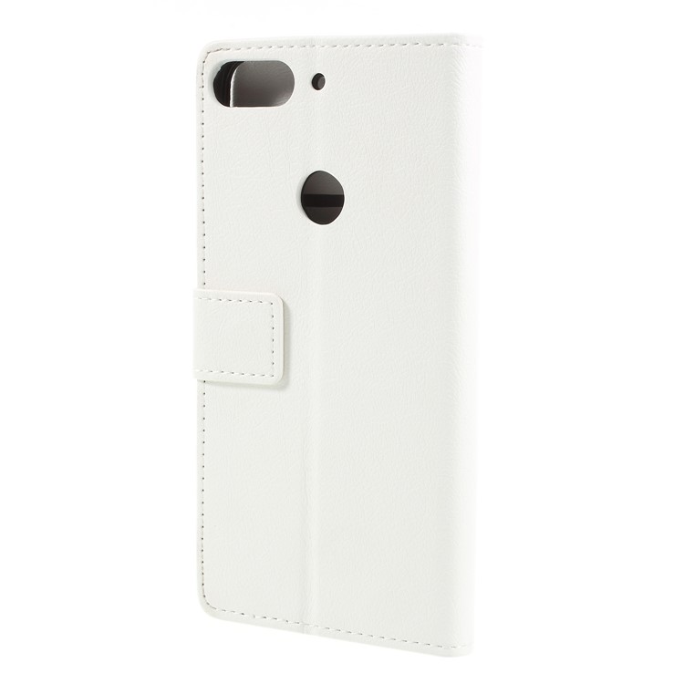 Wallet Stand Magnetic Flip Leather Phone Shell for HTC Desire 12+ - White-2