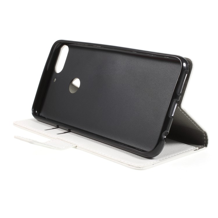 Wallet Stand Magnetic Flip Leather Phone Shell for HTC Desire 12+ - White-4