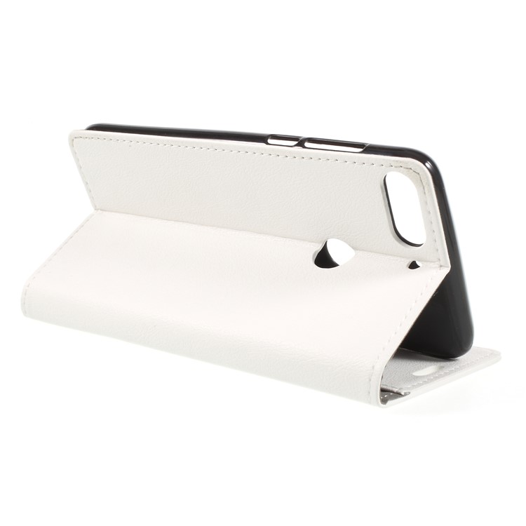 Wallet Stand Magnetic Flip Leather Phone Shell for HTC Desire 12+ - White-5