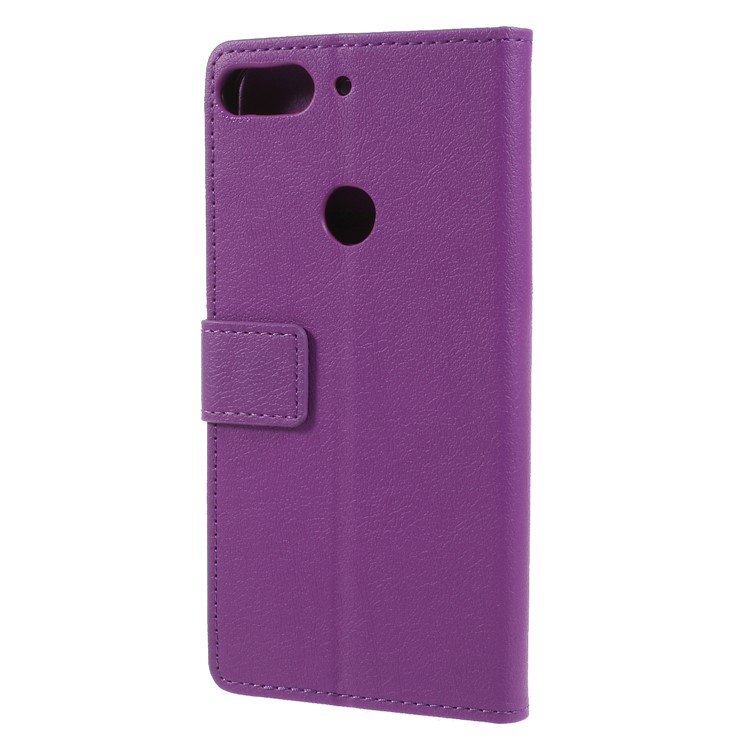 Wallet Stand Magnetic Flip Leather Cell Phone Case for HTC Desire 12 Plus - Purple-2