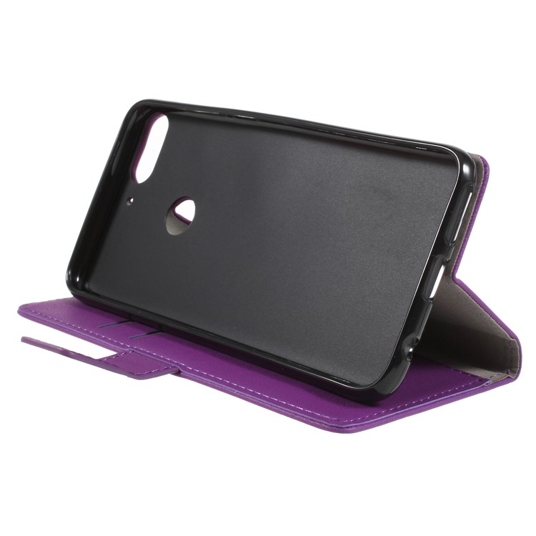 Wallet Stand Magnetic Flip Leather Cell Phone Case for HTC Desire 12 Plus - Purple-4
