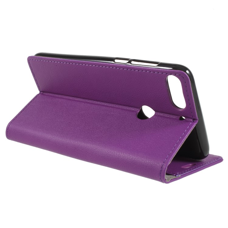 Wallet Stand Magnetic Flip Leather Cell Phone Case for HTC Desire 12 Plus - Purple-5