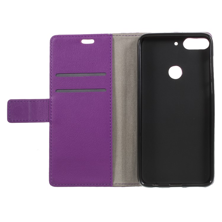 Wallet Stand Magnetic Flip Leather Cell Phone Case for HTC Desire 12 Plus - Purple-6