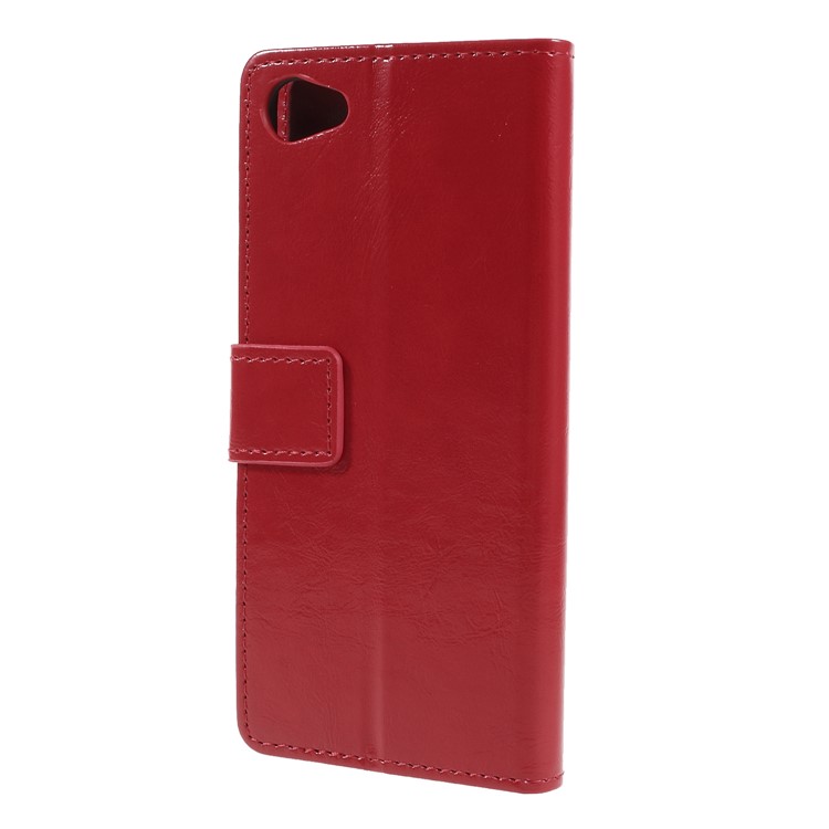 Crazy Horse PU Leather Magnetic Stand Wallet Case for HTC Desire 12 - Red-2