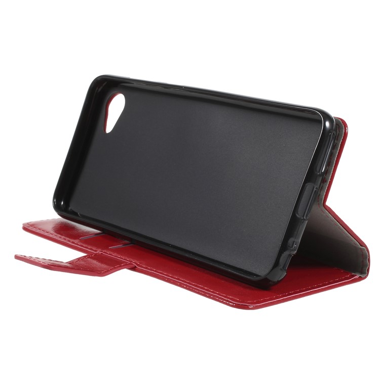 Crazy Horse PU Leather Magnetic Stand Wallet Case for HTC Desire 12 - Red-4