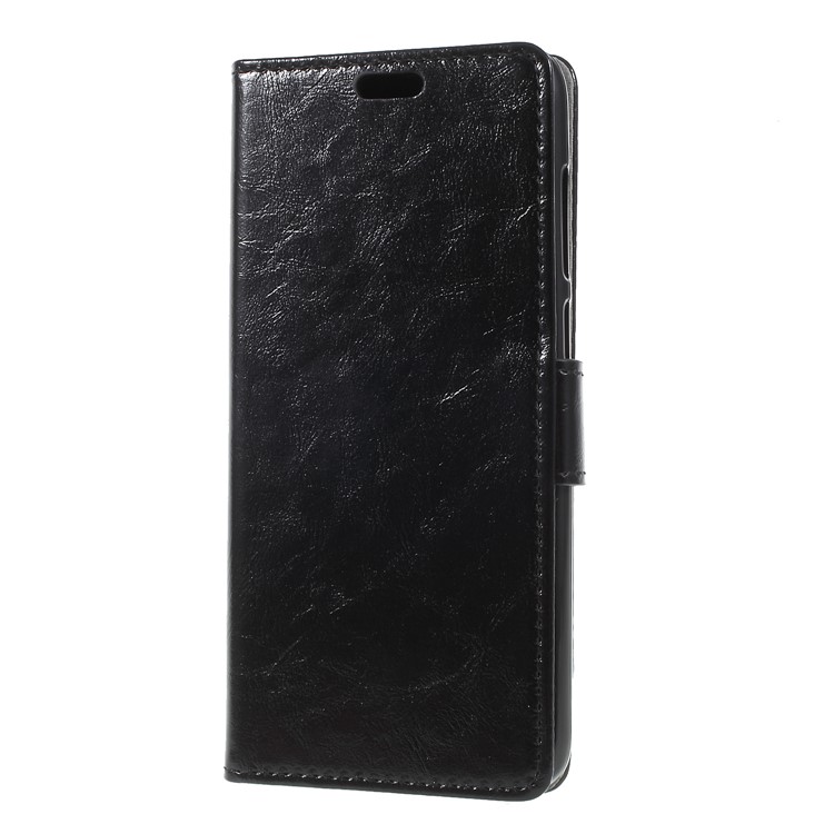 Crazy Horse PU Leather Magnetic Stand Wallet Cover for HTC Desire 12 - Black-1