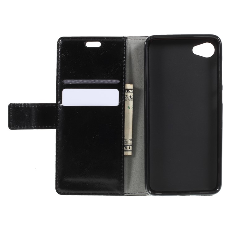 Crazy Horse PU Leather Magnetic Stand Wallet Cover for HTC Desire 12 - Black-6
