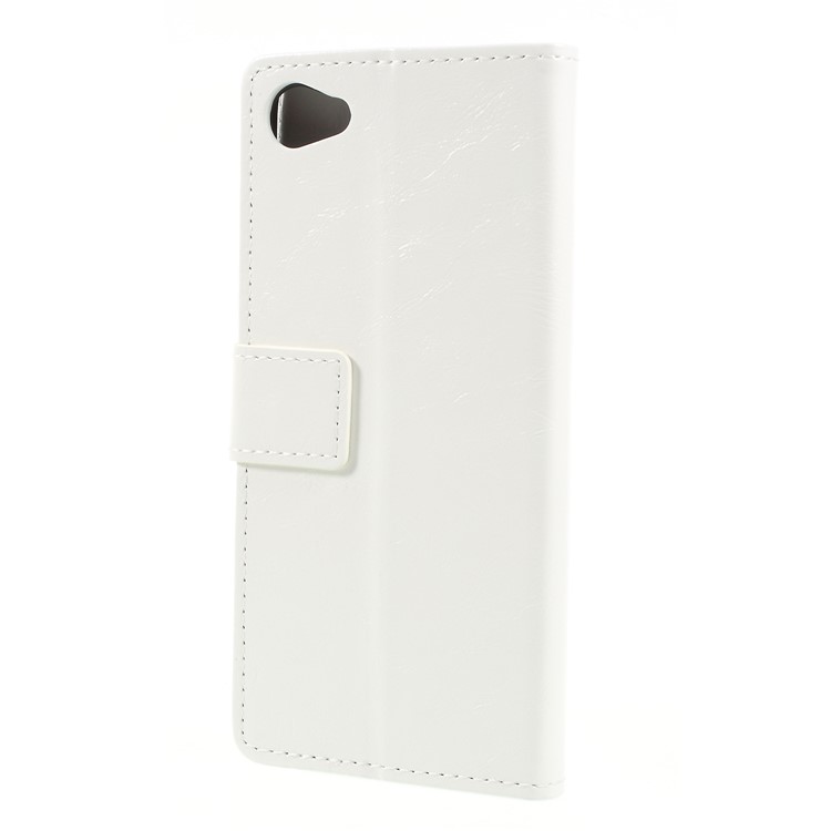 Crazy Horse PU Leather Magnetic Stand Wallet Shell for HTC Desire 12 - White-2