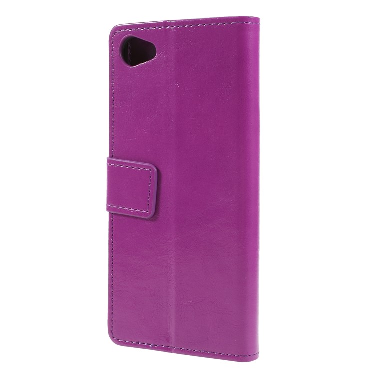 Crazy Horse PU Leather Magnetic Stand Wallet Cell Phone Case for HTC Desire 12 - Purple-2