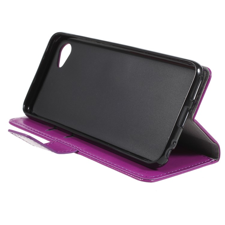 Crazy Horse PU Leather Magnetic Stand Wallet Cell Phone Case for HTC Desire 12 - Purple-4