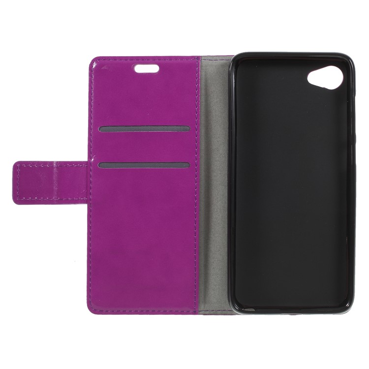 Crazy Horse PU Leather Magnetic Stand Wallet Cell Phone Case for HTC Desire 12 - Purple-6