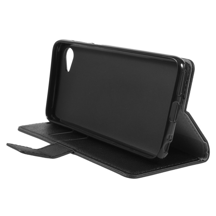 Wallet Stand Magnetic Flip Leather Phone Case for HTC Desire 12 - Black-4
