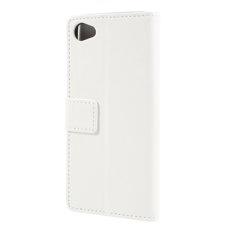 Wallet Stand Magnetic Flip Leather Phone Cover for HTC Desire 12 - White-2