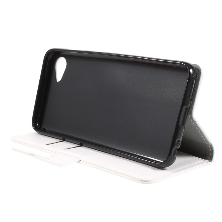 Wallet Stand Magnetic Flip Leather Phone Cover for HTC Desire 12 - White-4