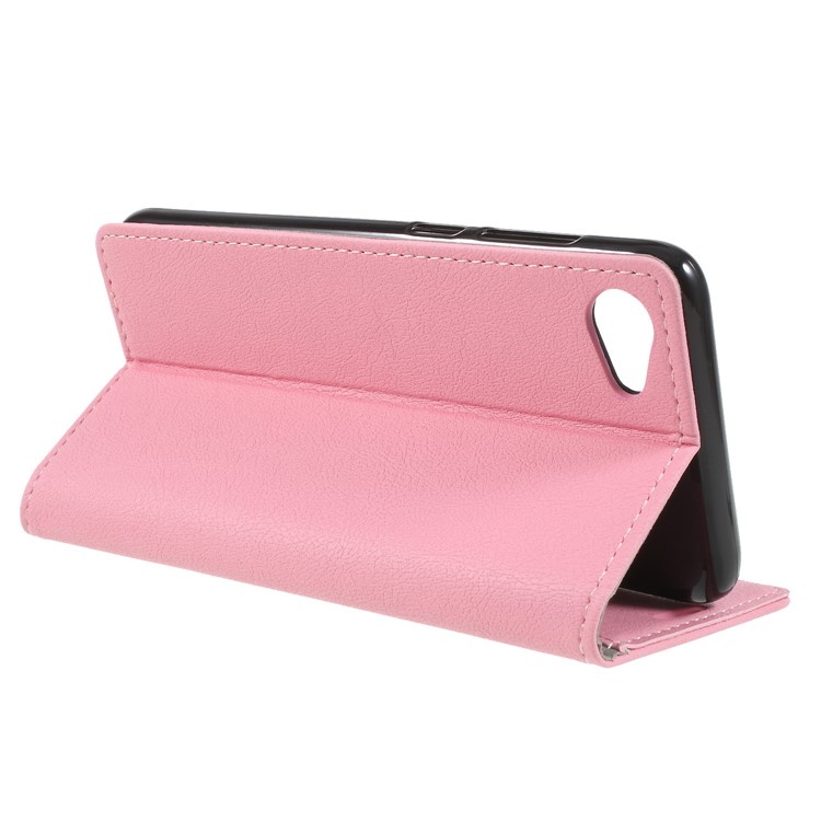 Wallet Stand Magnetic Flip Leather Phone Casing for HTC Desire 12 - Pink-5