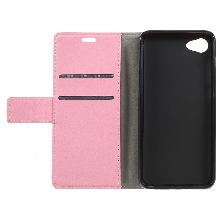 Wallet Stand Magnetic Flip Leather Phone Casing for HTC Desire 12 - Pink-6