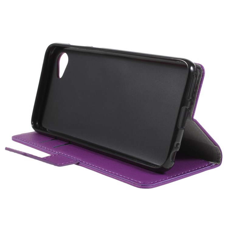 Wallet Stand Magnetic Flip Leather Cell Phone Case for HTC Desire 12 - Purple-4